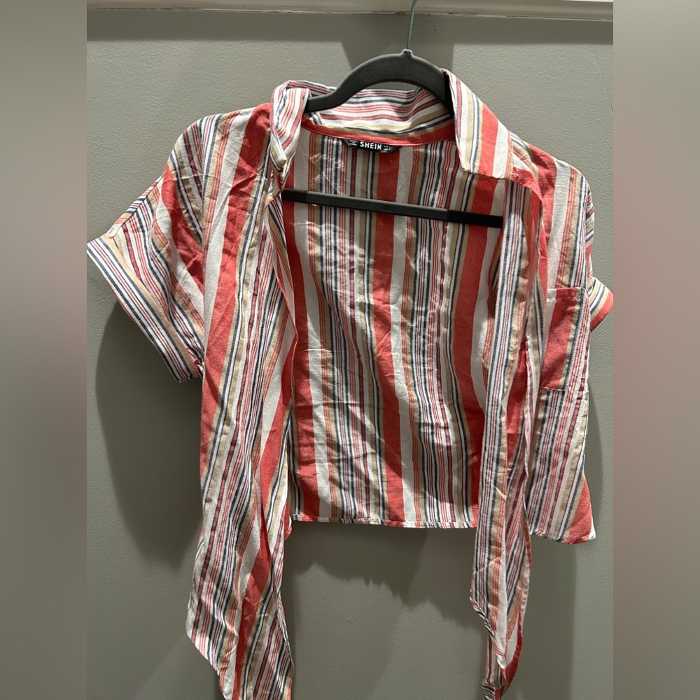 Striped tie top